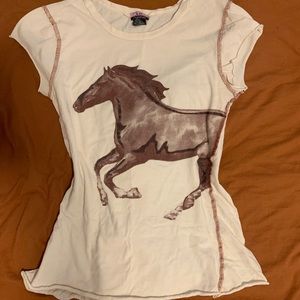 100% cotton Y2K horse girl Tee